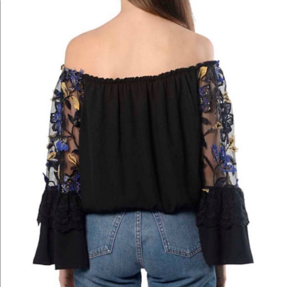 2X - HOST PICK Anna Cai Off Shoulder Embroidered Blouse - Picture 3 of 6